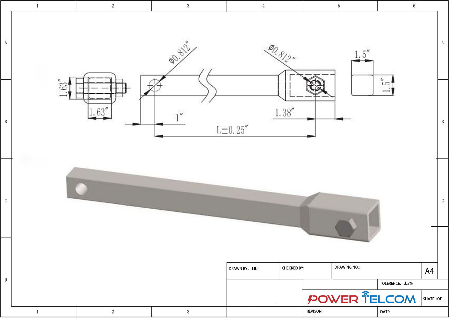 Helical Anchor Extension Drawing