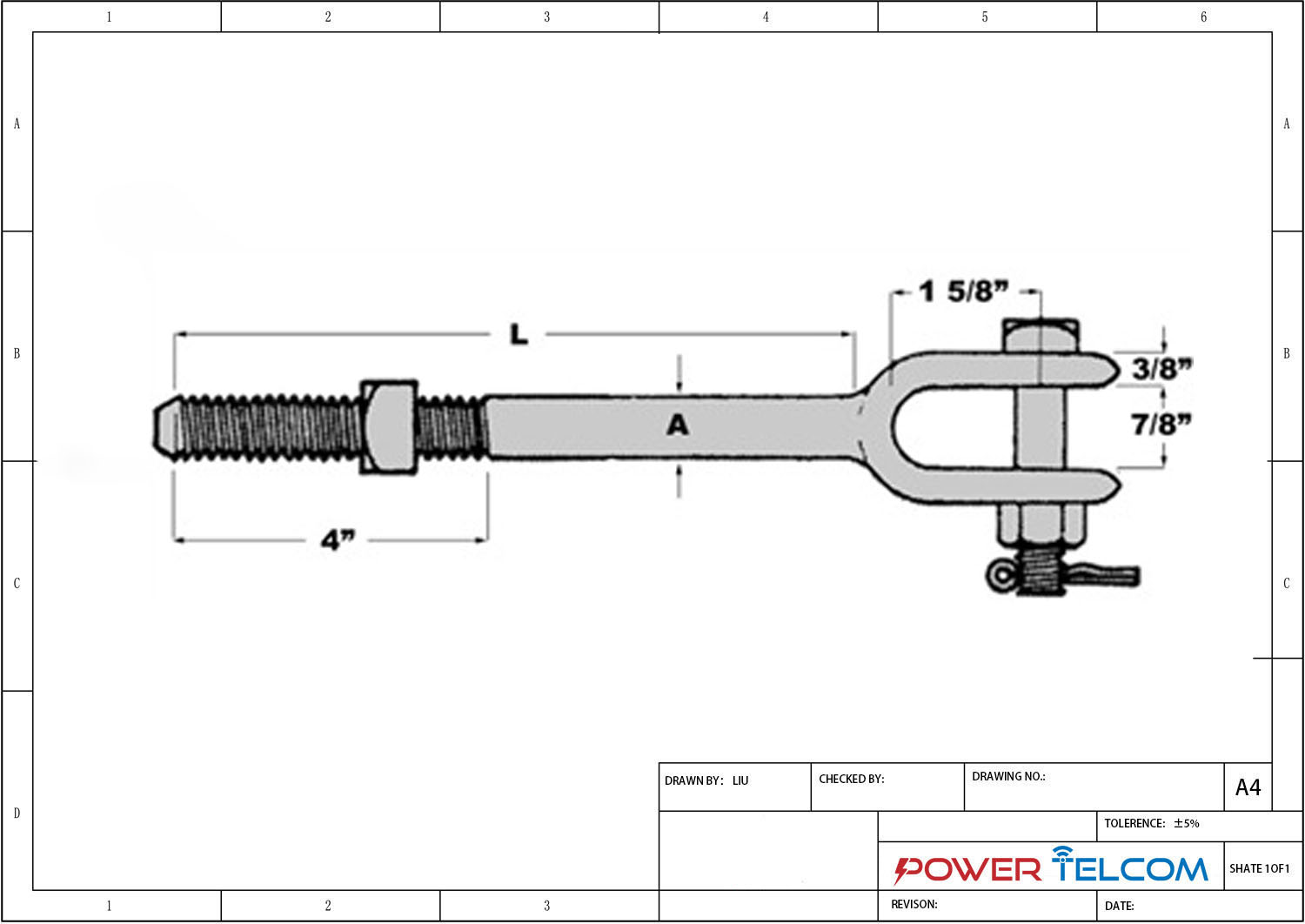 Clevis Bolt Drawing