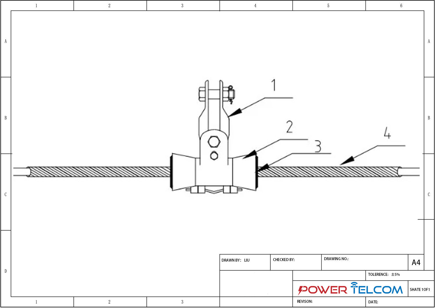 Aluminum Support for ADSS Drawing