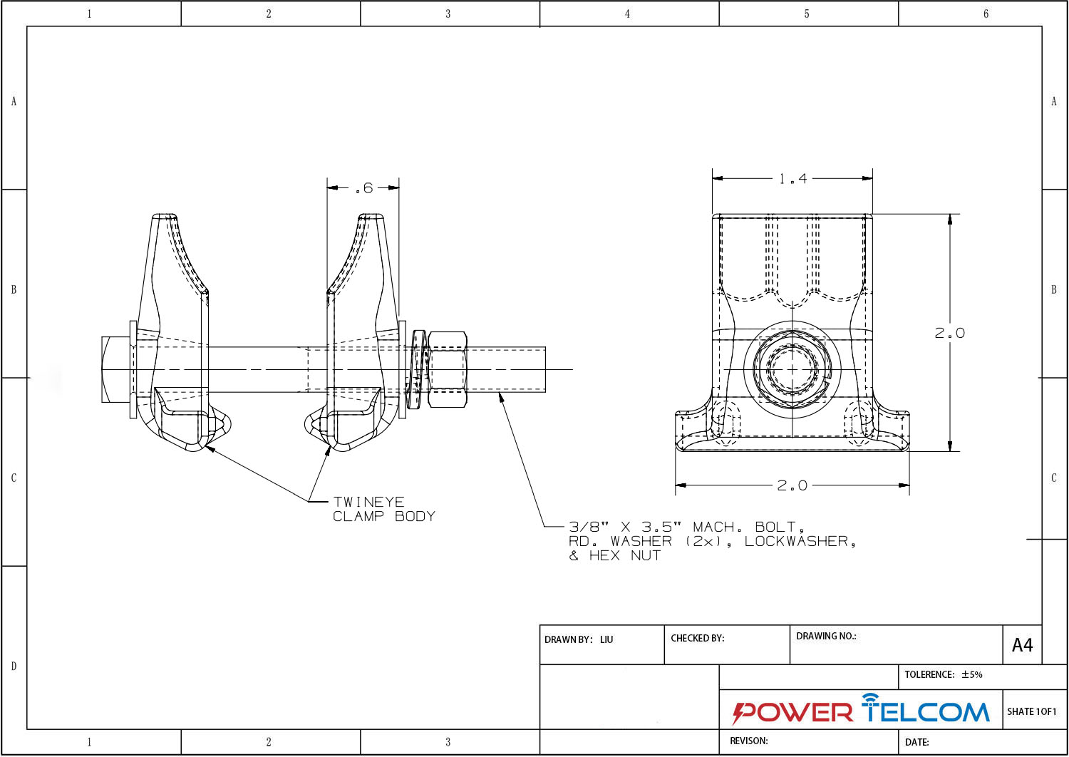 Anchor Rod Bonding Clamp Drawing