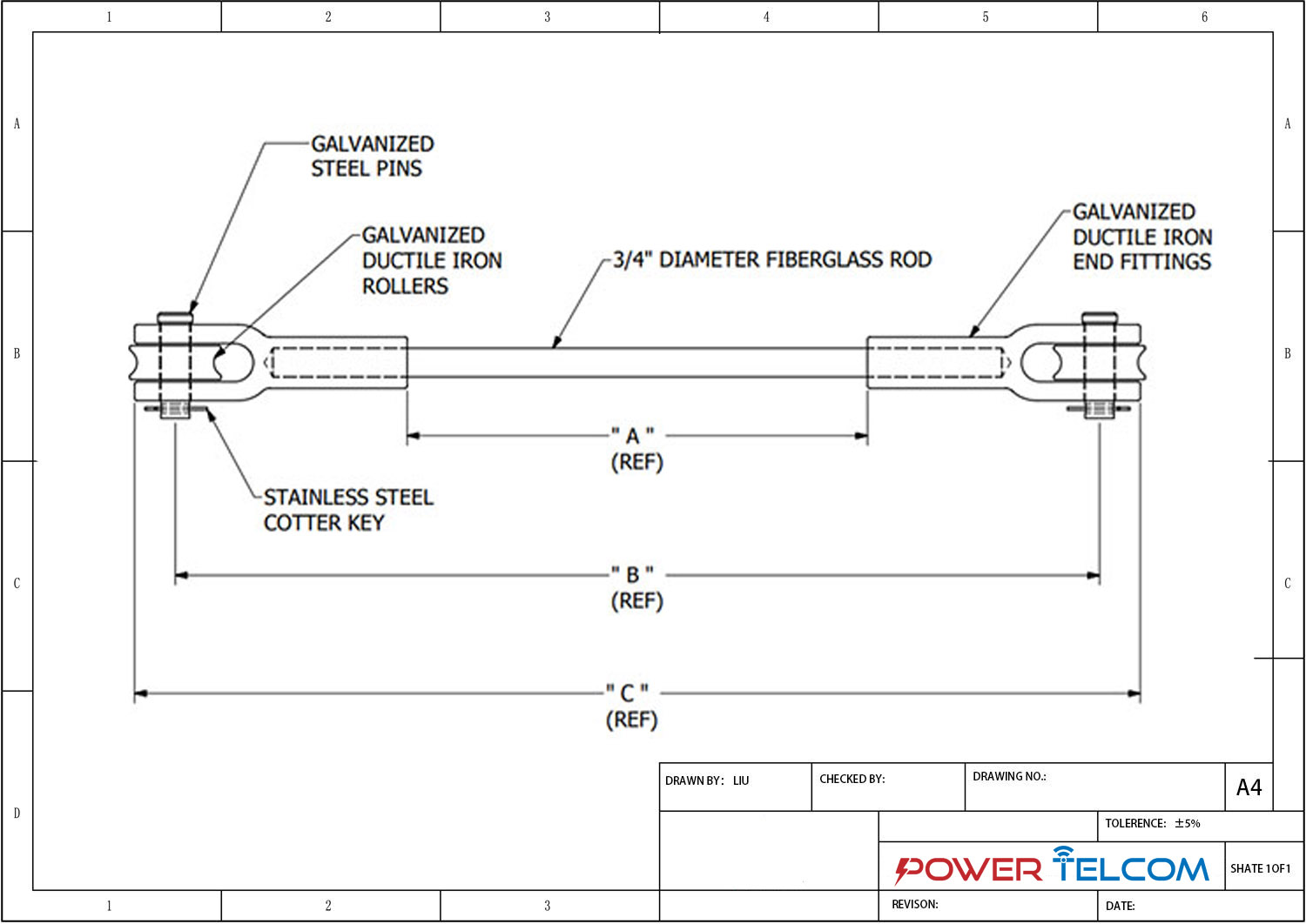 Guy strain insulator Drawing