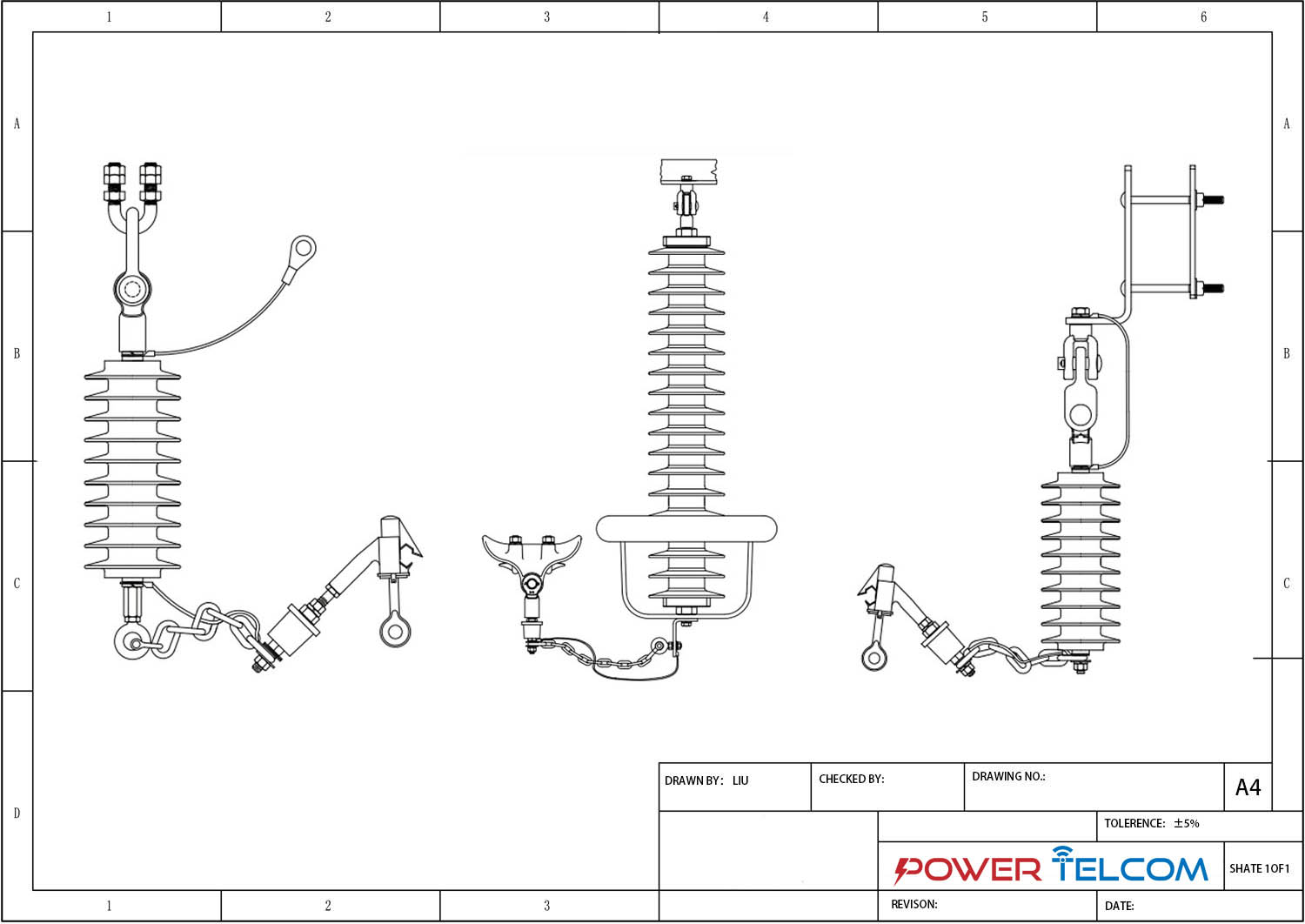 Non-Gapped Line Arrester Drawing