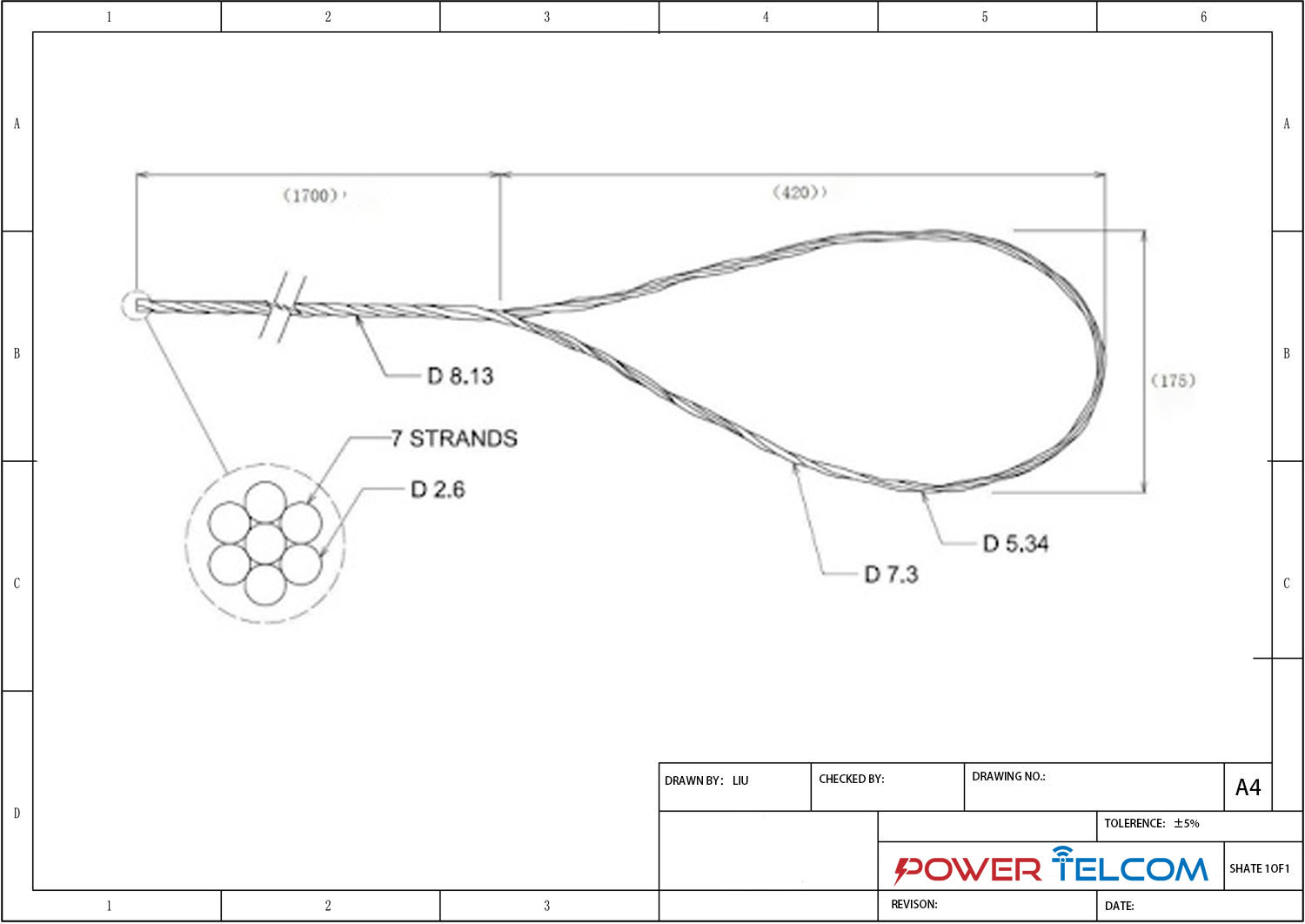 Pole top make off Drawing