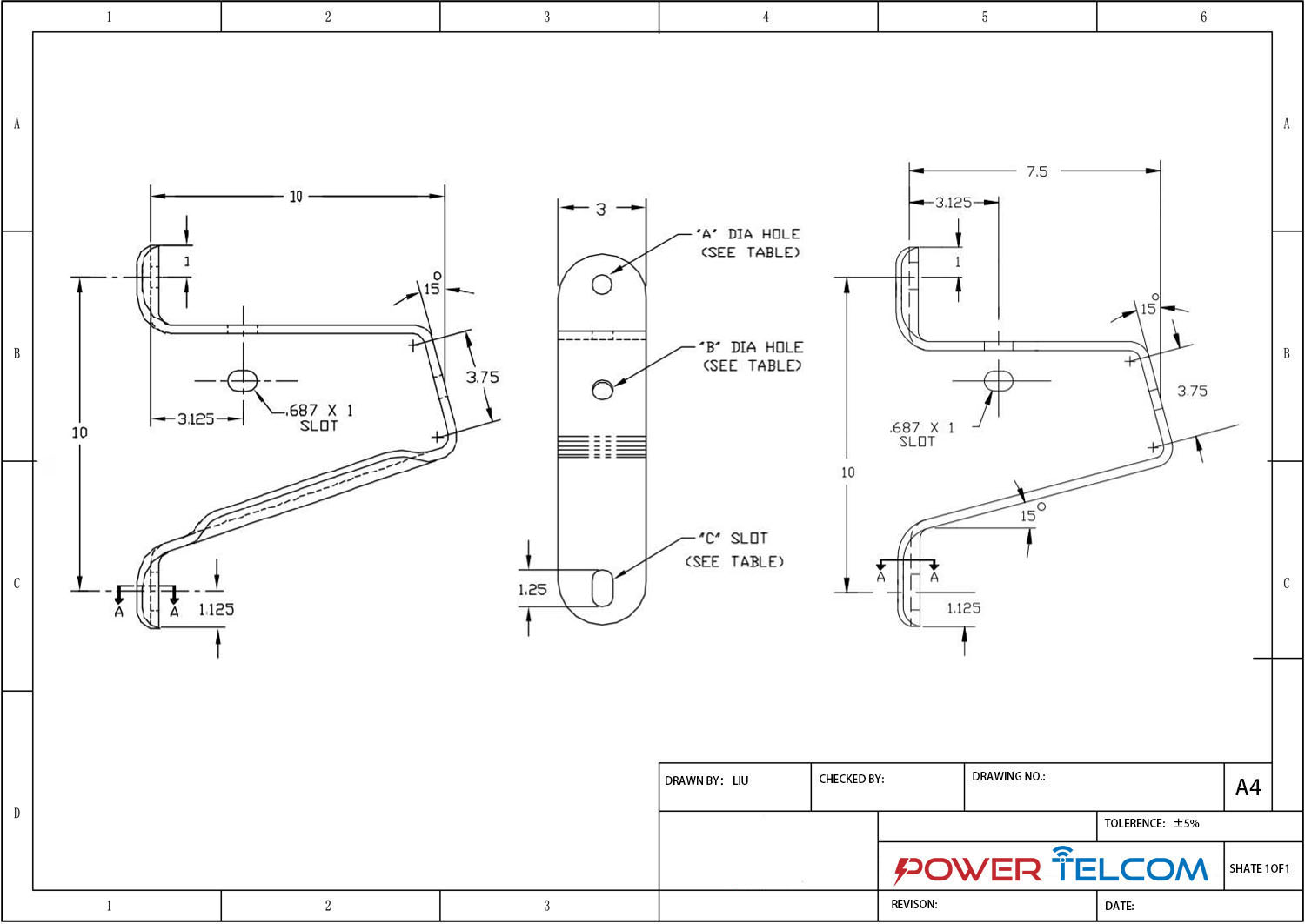 Post Insulator Bracket Drawing