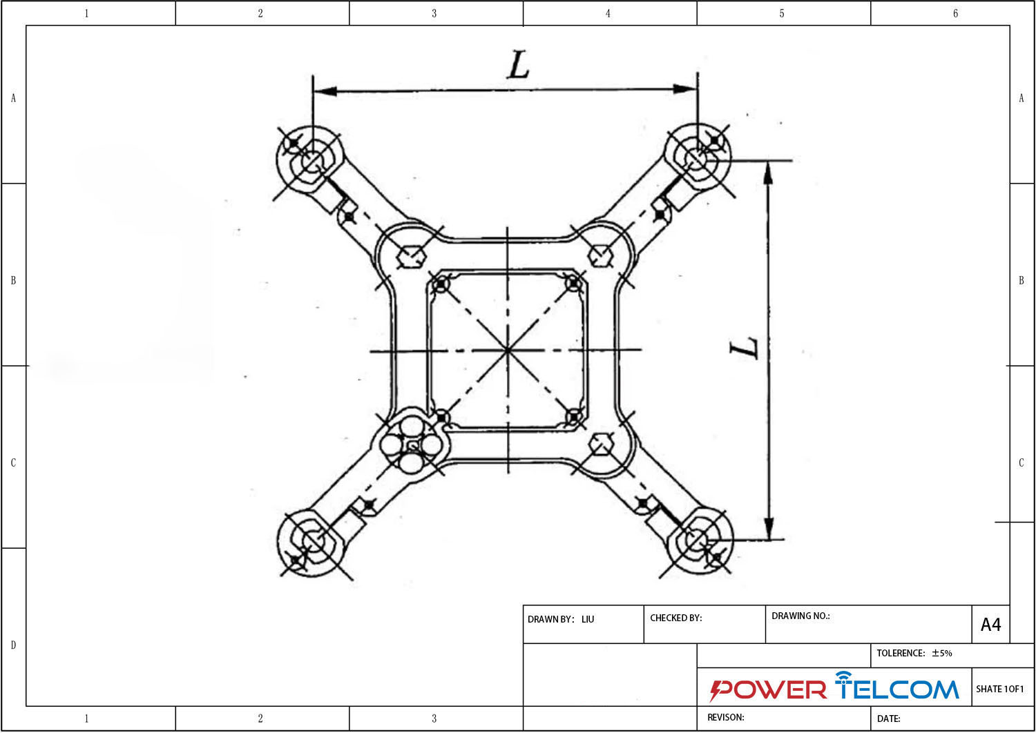 Square Frame Type Spacer Damper Drawing