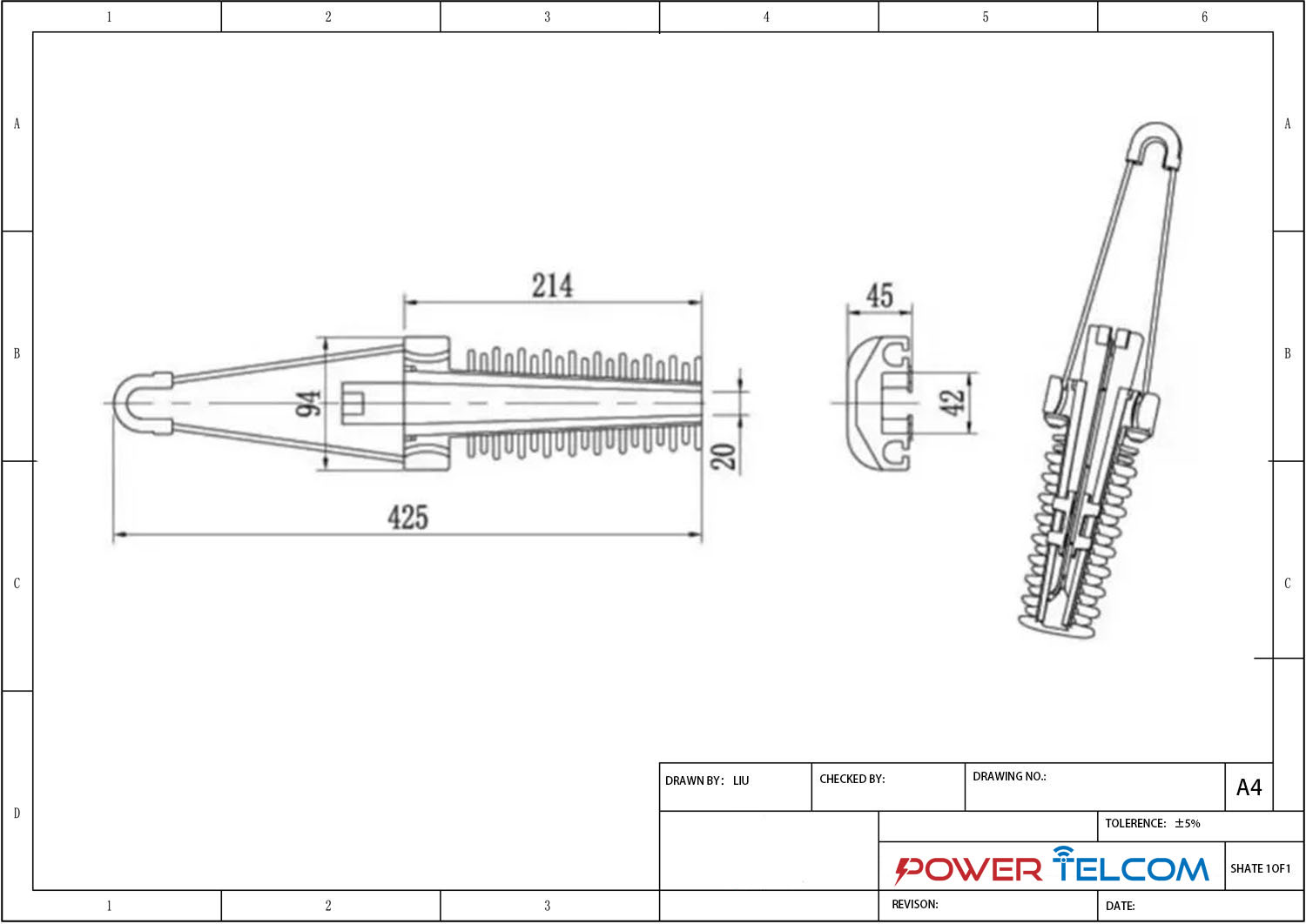 wedge type anchoring clamp Drawing